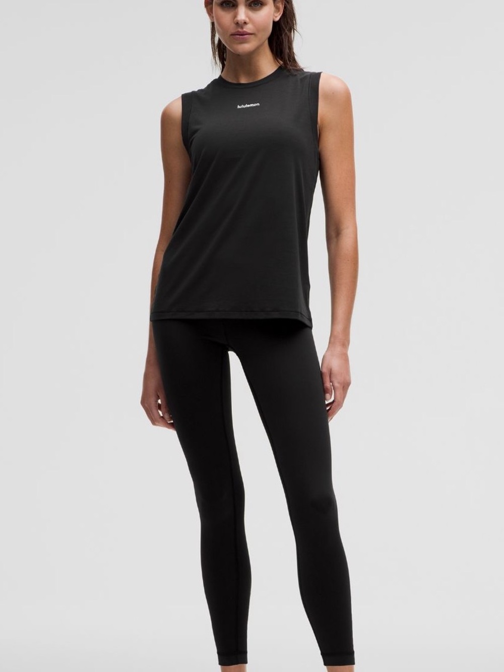 Lululemon Jersey Training Muscle Tank Top long black size 12 soft comfortable - Picture 2 of 12